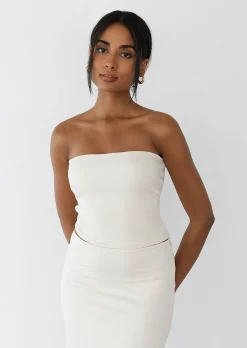 Hauts^Outfitbook Top bandeau BEIGE