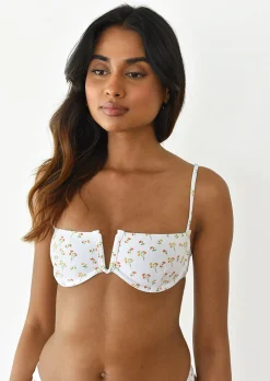 Maillots De Bain^Outfitbook Top bikini fleuri armature V Blanc
