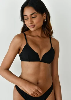 Maillots De Bain^Outfitbook Top bikini côtelé armature V Noir