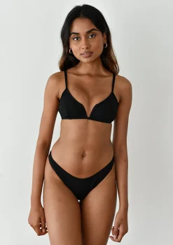 Maillots De Bain^Outfitbook Top bikini côtelé armature V Noir