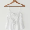 Hauts^Outfitbook Top en lin froncé BLANC