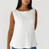 Hauts^Outfitbook Top plissé BLANC