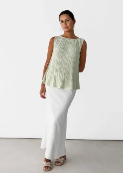 Hauts^Outfitbook Top plissé VERT
