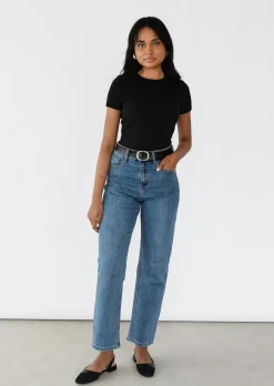 Hauts^Outfitbook T-shirt coton manches courtes NOIR