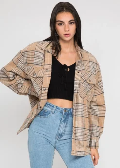 Vestes L Manteaux^Outfitbook Veste à carreaux BEIGE