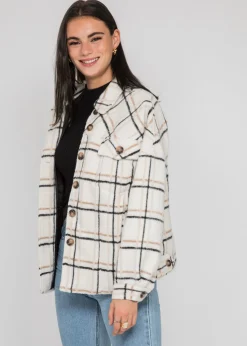 Vestes L Manteaux^Outfitbook Veste à carreaux en coton BEIGE