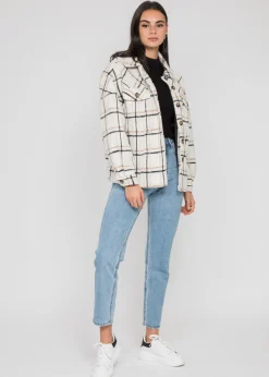 Vestes L Manteaux^Outfitbook Veste à carreaux en coton BEIGE