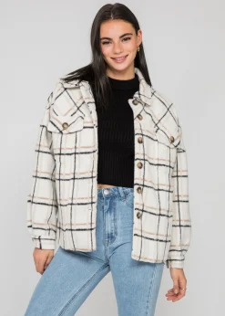 Vestes L Manteaux^Outfitbook Veste à carreaux en coton BEIGE