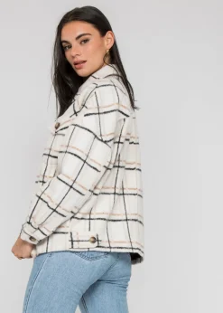 Vestes L Manteaux^Outfitbook Veste à carreaux en coton BEIGE