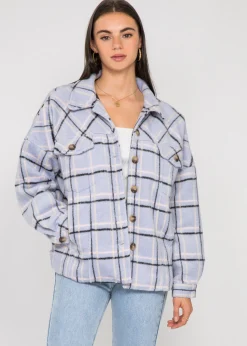 Vestes L Manteaux^Outfitbook Veste à carreaux en coton LILAS
