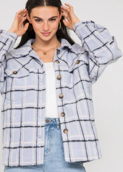 Vestes L Manteaux^Outfitbook Veste à carreaux en coton LILAS