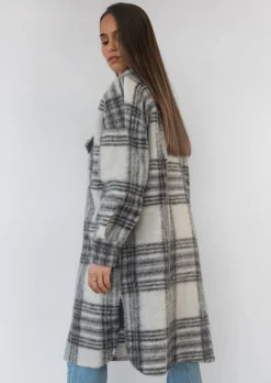 Vestes L Manteaux^Outfitbook Veste à carreaux longue noir