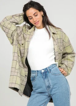 Vestes L Manteaux^Outfitbook Veste à carreaux vert clair VERTCLAIR