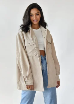 Vestes L Manteaux^Outfitbook Veste en velours côtelé BEIGE