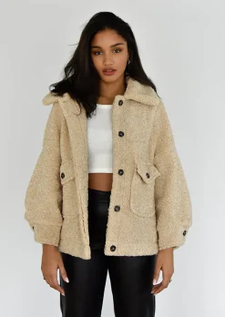 Vestes L Manteaux^Outfitbook Veste oversize effet peau de mouton BEIGE
